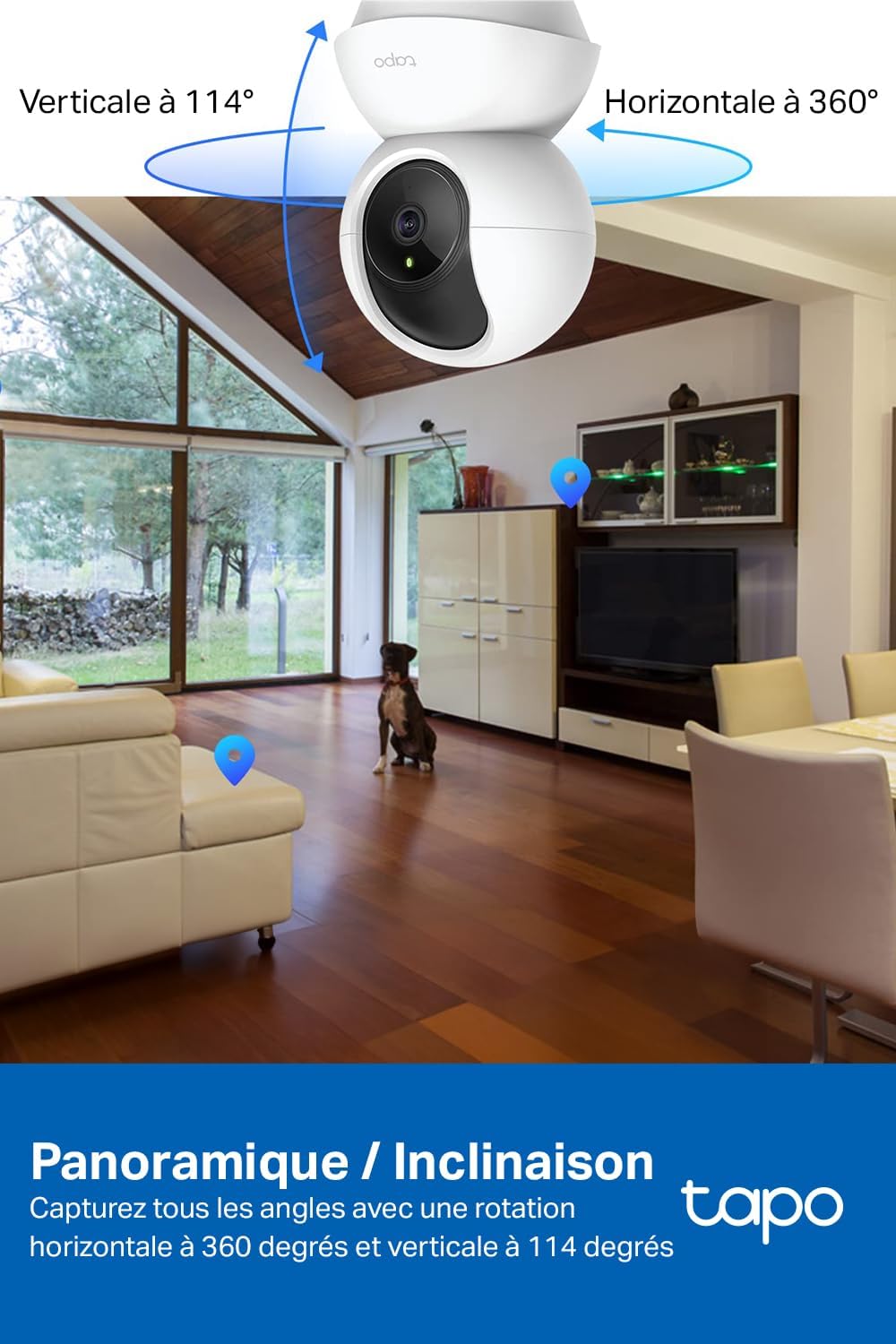 Caméra Intérieure 2K avec Détection Intelligente