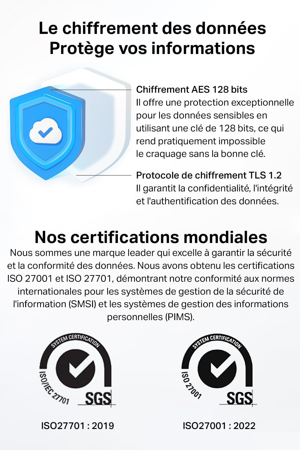 Caméra Intérieure 2K avec Détection Intelligente
